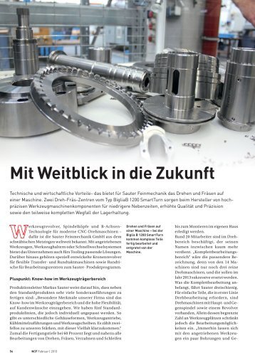 Mit Weitblick in die Zukunft - Sauter Feinmechanik GmbH