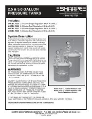 310597D, Sharpe 2.5 & 5.0 Gallon Pressure Tanks, U.S. English