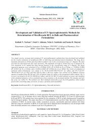 Development and Validation of UV-Spectrophotometric Methods for ...