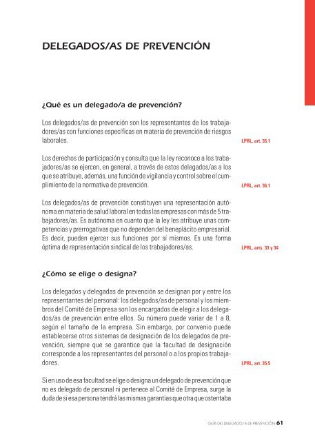 Guía del Delegado y Delegada de Prevención - CCOO