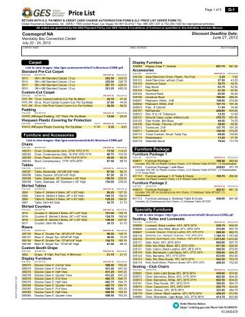 Price List - Cosmoprof North America