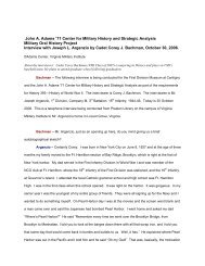Joseph Argenzio Interview Transcript. World War II Oral History. D ...