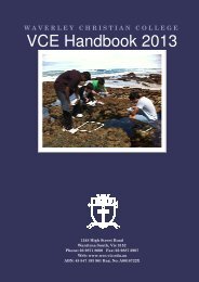VCE Handbook 2013 - Waverley Christian College
