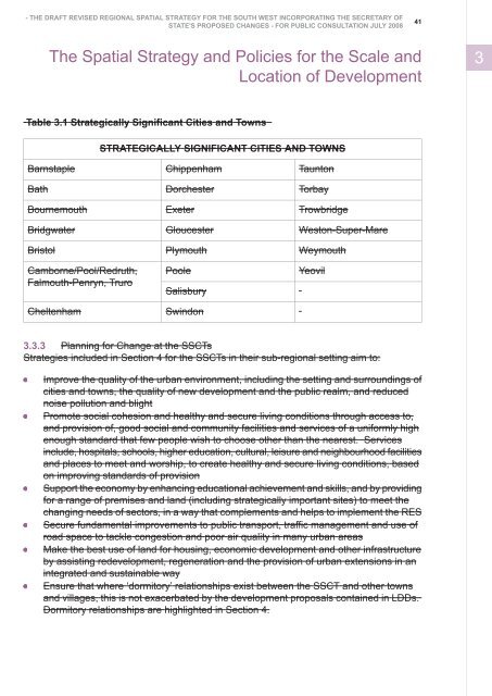 The Draft Revised Regional Spatial Strategy for the South West