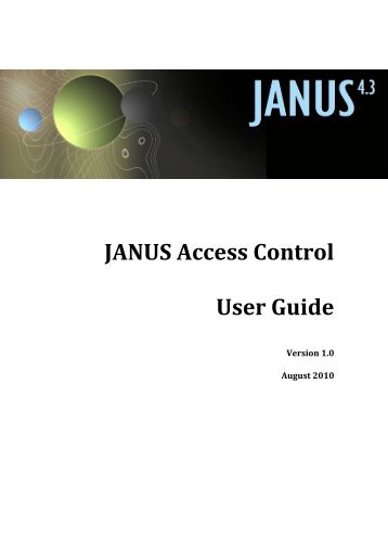 JANUS Access Control User Guide - Grostech.com