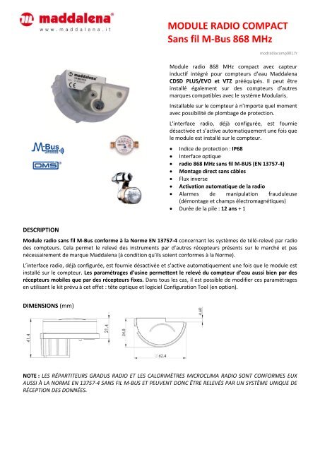 Compteurs Deau Cdsd Plusevo Et Vtz Maddalena