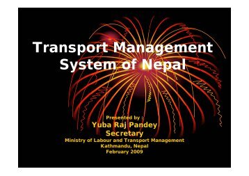 Transport Management System of Nepal - UNCRD