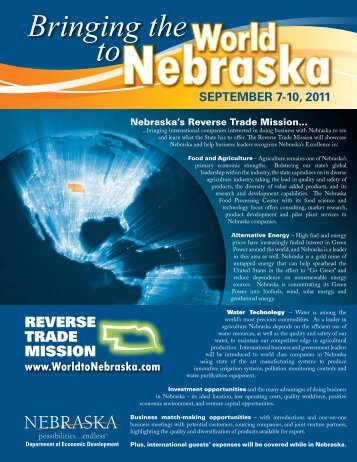 Reverse Trade Mission Flyer - Nebraska Department of Economic ...