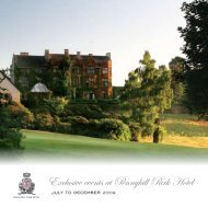 Exclusive events at Pennyhill Park Hotel