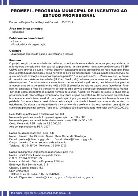 Guia de Responsabilidade Social - 2012 - Unifenas