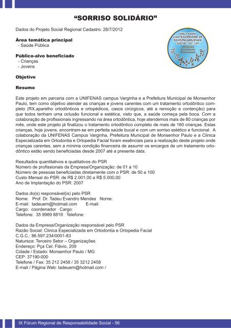 Guia de Responsabilidade Social - 2012 - Unifenas