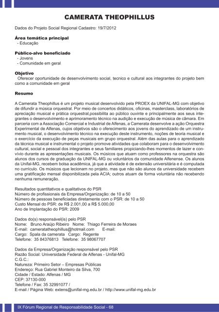 Guia de Responsabilidade Social - 2012 - Unifenas