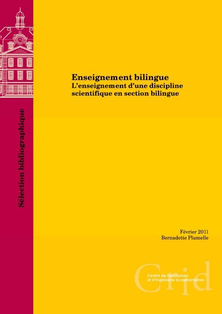 Enseignement bilingue - L'enseignement d'une discipline ... - CIEP