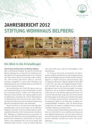 JAHRESBERICHT 2012 STIFTUNG WOHNHAUS BELPBERG