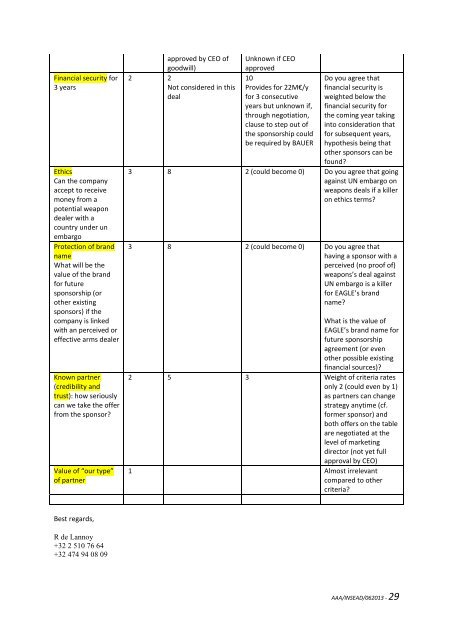 Report on Exchanges - INSEAD CALT