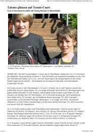 Talente glänzen auf Tennis-Court - Tennisclub Rheinfelden eV