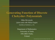 Generating Function of Discrete Chebyshev Polynomials