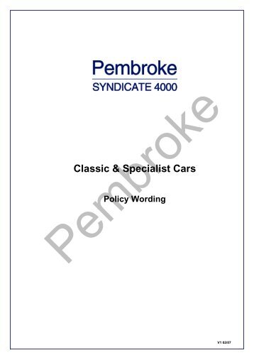 SYNDICATE 4000 - Pembroke Managing Agency