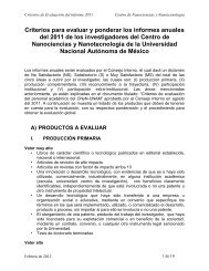 Criterios para evaluar los informes anuales del ... - CNyN - UNAM