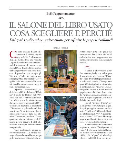 Scarica l'edizione di Novembre / Dicembre - Fondazione Biblioteca ...