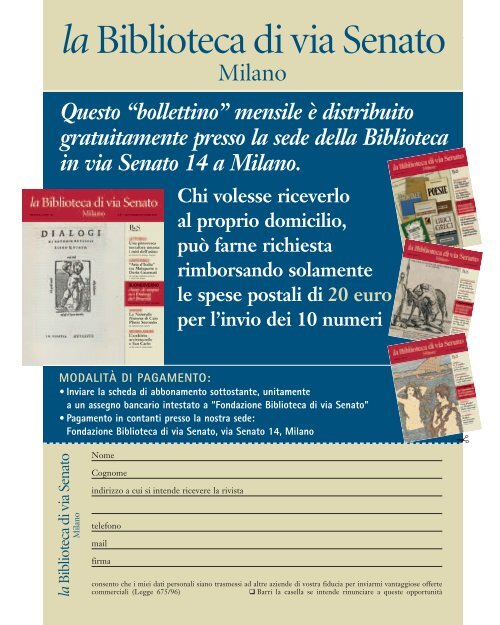 Scarica l'edizione di Novembre / Dicembre - Fondazione Biblioteca ...