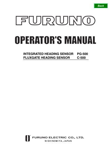 C500 / PG500R Operator's Manual - Furuno USA