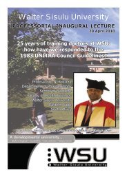 25 years of training doctors at WSU: how - Walter Sisulu University