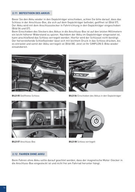 E-BIKE HANDBUCH & BEDIENUNGSANLEITUNG