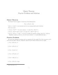 Master Theorem: Practice Problems and Solutions