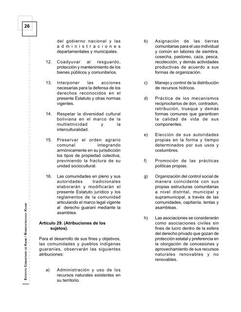 estatuto comunitario adecuado a las competencias de gestión