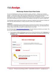 WebAssign Student Quick Start Guide - Bama.ua.edu