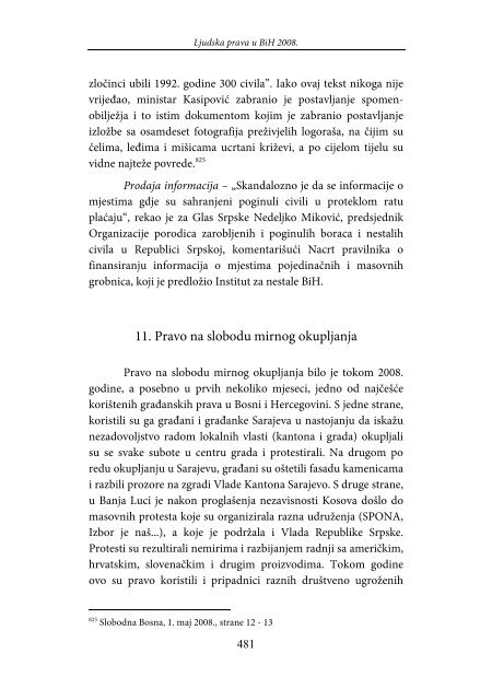 LJUDSKA PRAVA U BOSNI I HERCEGOVINI 2008 - Centar za ...