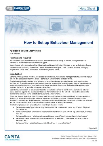 How to Set Up Behaviour Management.pdf - EiS Kent