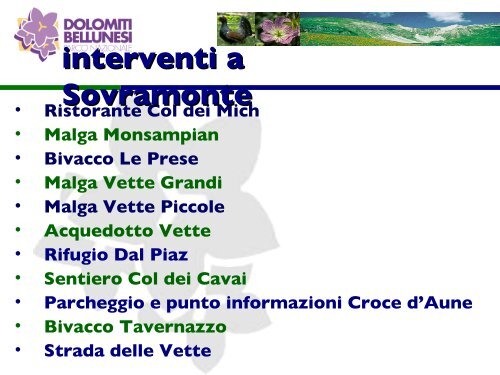 Master Plan - Sovramonte - 04.03 - Parco Nazionale Dolomiti ...