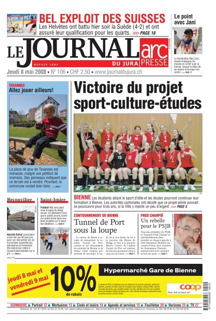RomandeLE JOURNAL DU JURA JEUDI 8 MAI 2008 Voix Romande