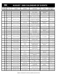 AUGUST 2008 CALENDAR OF EVENTS - GNLD Events