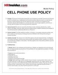 CELL PHONE USE POLICY - HRInsider