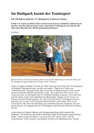 Im Huthpark boomt der Tennissport - Tennisverein Heimgarten