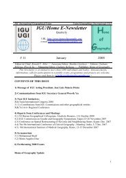 IGU/Home E-Newsletter - International Geographical Union