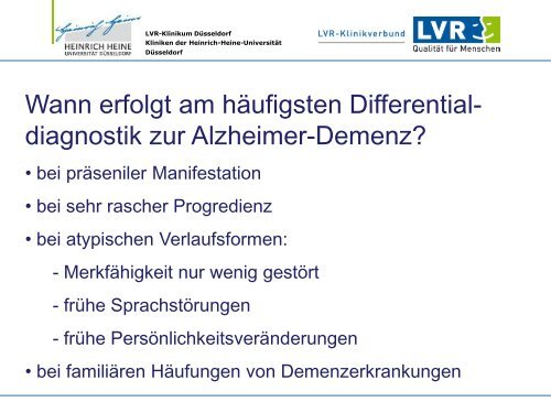Demenzen - LVR-Klinikum Düsseldorf