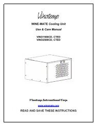 WINE-MATE Cooling Unit Use & Care Manual - Air & Water