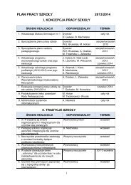 Plan pracy na rok szkolny 2013/14 - Gimnazjum nr 1 w Raciborzu ...