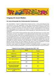 Umgang mit neuen Medien - SSA, Schulsozialarbeit Liechtenstein