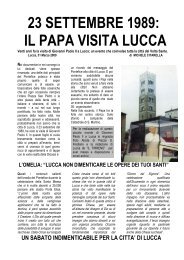 23 SETTEMBRE '89, IL PAPA VISITA LUCCA - Arcidiocesi di Lucca