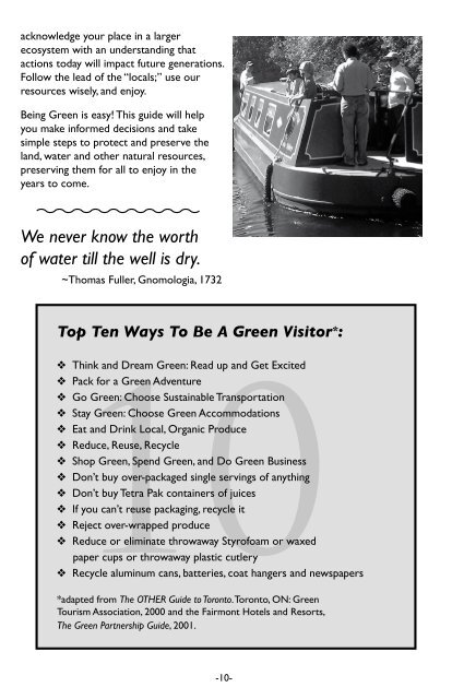 The Green Visitor Guide - Blackstone Valley Tourism Council