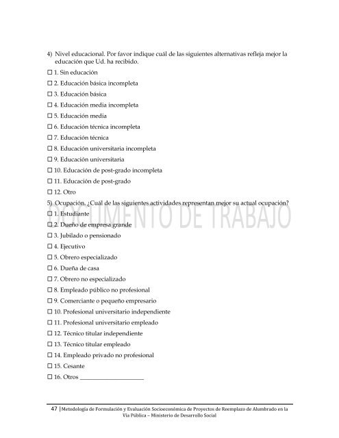 documento de trabajo metodologÃ­a para la formulaciÃ³n y evaluaciÃ³n ...