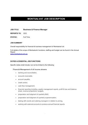 business planning analyst job description