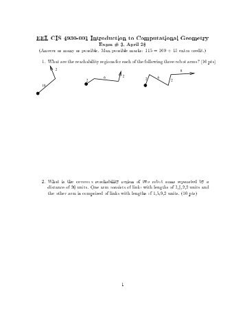 EEL CIS 4930-001 Introduction to Computational Geometry