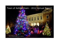 2012 annual town report - Town of Ashburnham, Massachusetts