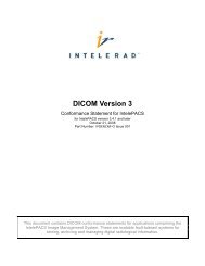 DICOM 3 Conformance Statement for IntelePACS - Intelerad